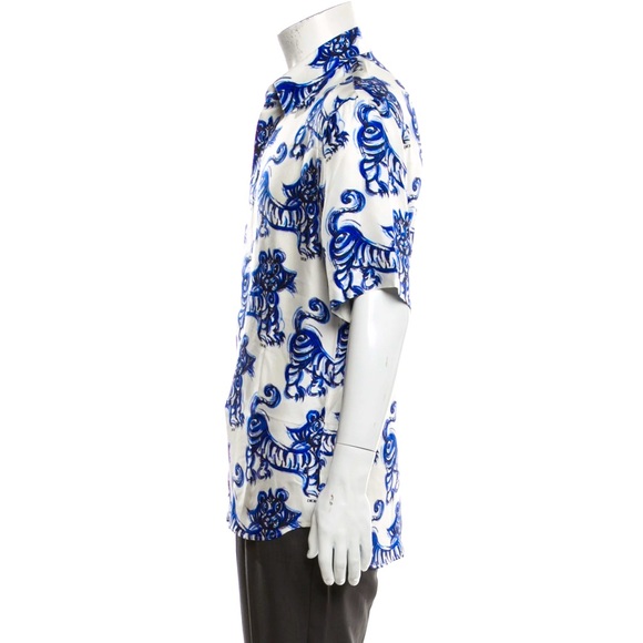 SOLD - DIOR Men’s Silk Tiger Print SS Shirt Kim Jones - Picture 2 of 3